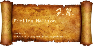 Firling Meliton névjegykártya